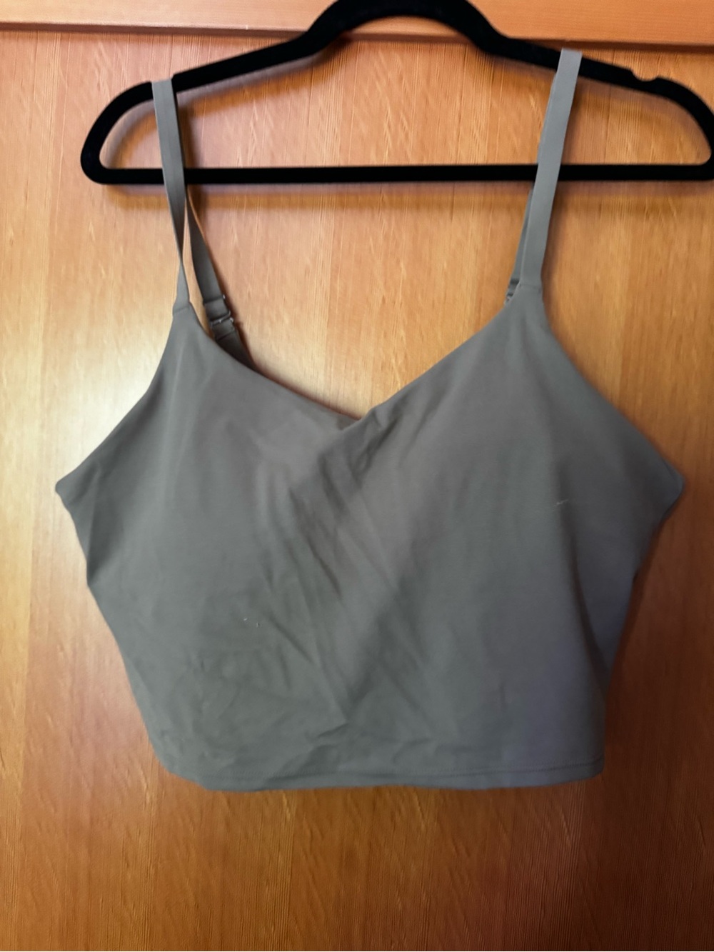 Athleta taupe long line sports bra